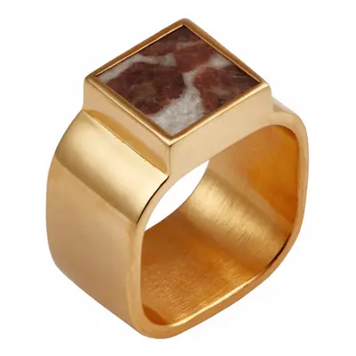 Mondrian Ring Garnet in Limestone