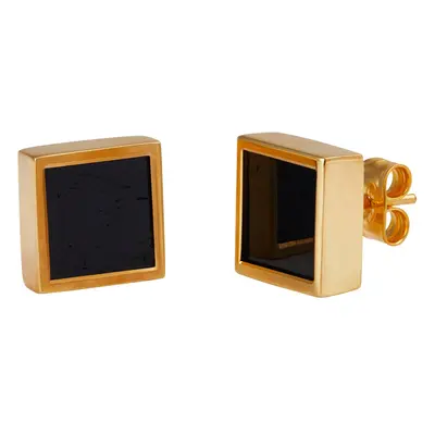 Mondrian Stud Earrings Black Tourmaline