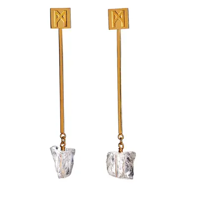 The “M” Convertible Quartz Earrings