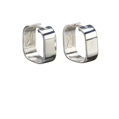 Signature Creole Polished Silver Earrings