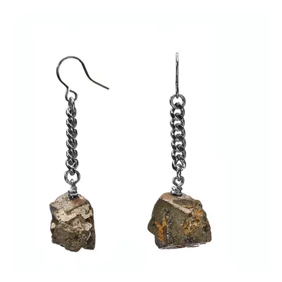 Keep Me Hanging Pyrite Short Earrings