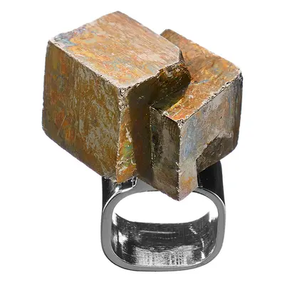 Roxx Pyrite Double Cube Ring