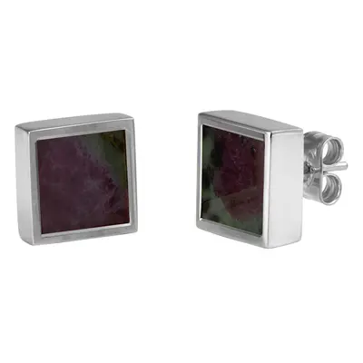 Mondrian Stud Earrings Ruby Zoisite