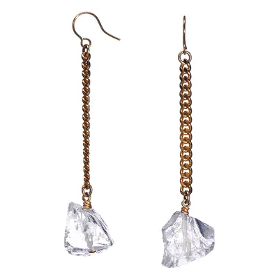 Keep Me Hanging Rough Quartz Earrings