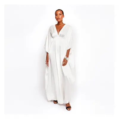 Dunaway White Silk Kaftan