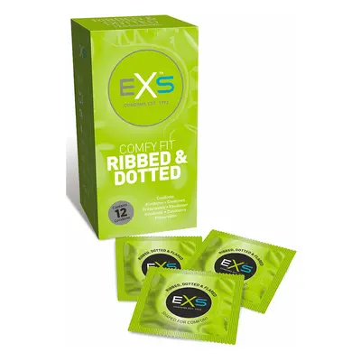 EXS Ribbed and Dotted Condoms - 12 Pack