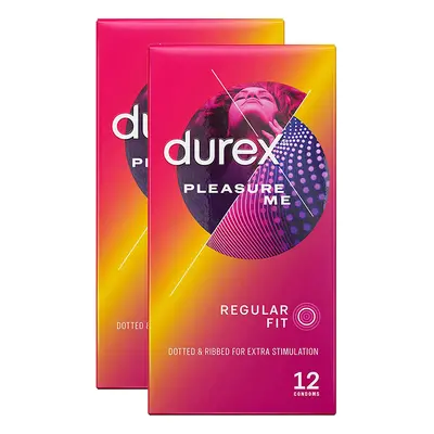 Durex Pleasure Me Ribbed & Dotted Condoms - 24 Pack