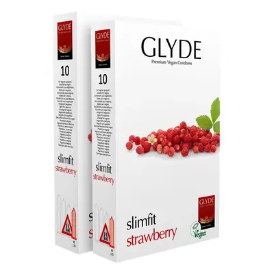 Glyde Slim Fit Strawberry Condoms - 20 Pack