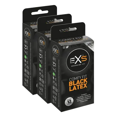 EXS Black Latex Condoms - 36 Pack