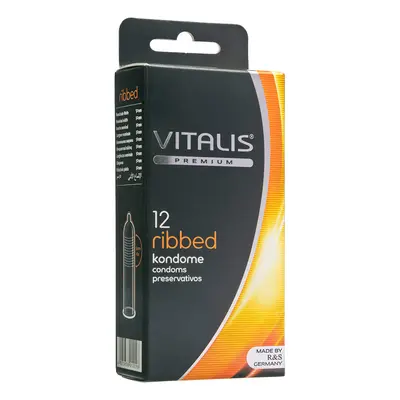 Vitalis Ribbed Condoms - 12 Pack