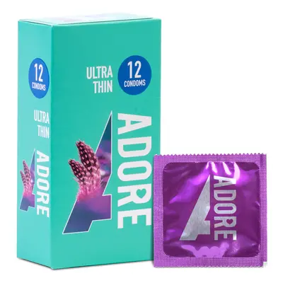 Adore Ultra Thin Condoms - 12 Pack Multipack - Regular Fit