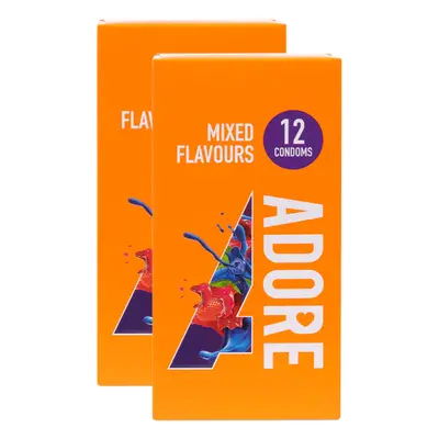 Adore Mixed Flavours Condoms - 24 Pack