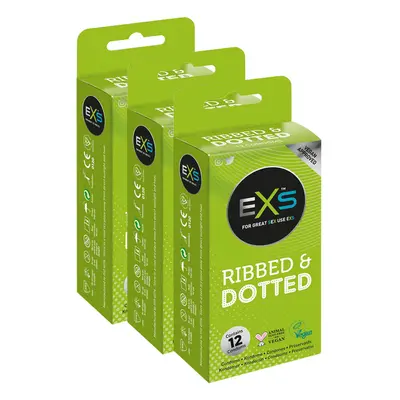 EXS Ribbed and Dotted Condoms - 36 Pack