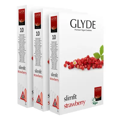 Glyde Slim Fit Strawberry Condoms - 30 Pack