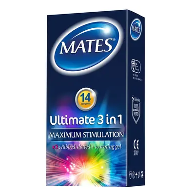 Mates Ultimate 3-in-1 Condoms (14 Pack)