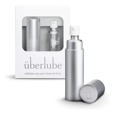 Uberlube Good-To-Go Traveler Refillable Case & 1 Refill (15ml) - Silver