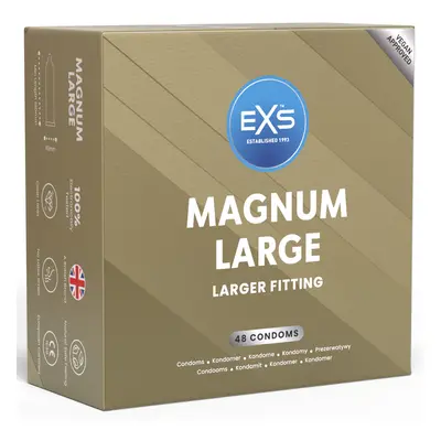 EXS Magnum Large Condoms - 48 Pack. Silky Natural Latex. Vegan Friendly Condom