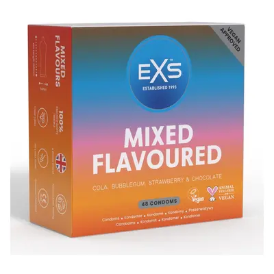 EXS Mixed Flavoured Condoms - 48 Pack Regular Fit. Cola Chocolate Strawberry Sundae Bubblegum