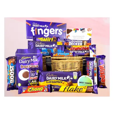 Cadbury Chocolate Hamper - Free Personalised Message - Natural Wicker Hamper