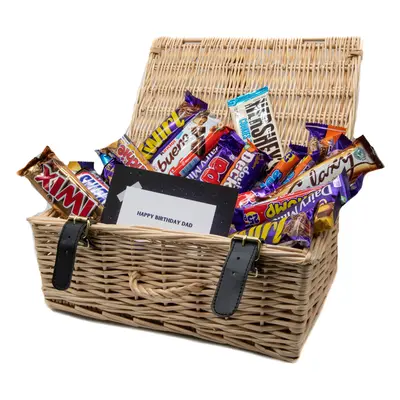 Large Chocolate Hamper - Free Delivery & Personalised Message - Natural Wicker Hamper