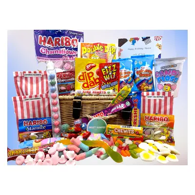 Large Personalised Sweet Hamper - Over 30 Different Sweets, Wicker Hamper & Free Personalisation