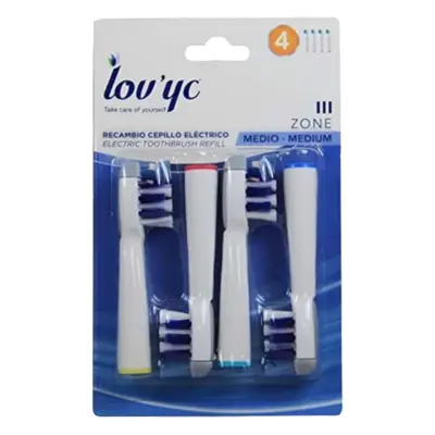 Lovyc Love III Zone Toothbrush heads to Electric Toothbrush Medium - 4 pcs