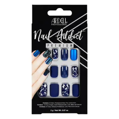 Ardell Nail Addict Artificial Nails - Matte Blue (24 PCS)