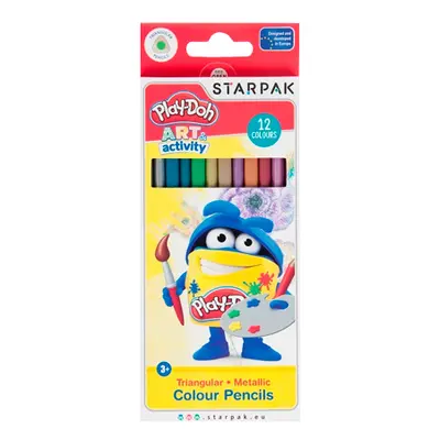 Play-Doh Metallic Colour Pencils - 12 PCS