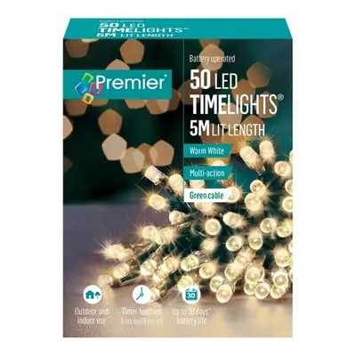 Premier 50 LED Battery Operated Christmas Lights - 5 Meter