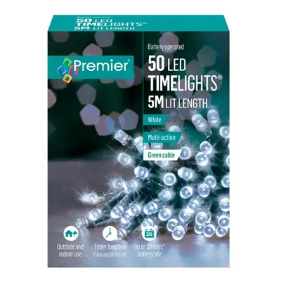 Premier 50 LED Battery Operated Christmas Lights - 5 Meter