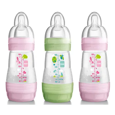 MAM 160ml 0 months Anti-Colic Feeding bottle - 3 pack Pink