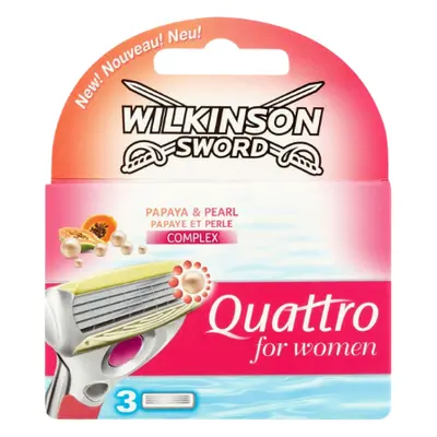 Wilkinson Sword Quattro Women Papaya & Peach Razor Blades - 3 PCS