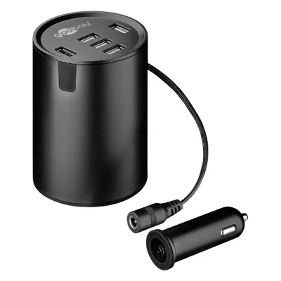 Goobay Cup Holder Car Charger w. 5 USB-Ports