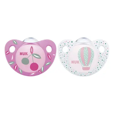 NUK Trendline Pacifier Pink/Transparent 6-18 month - 2 pcs