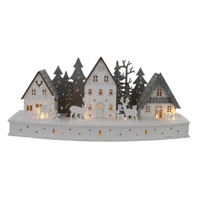 Festive Lit Christmas Village Scene - 44cm