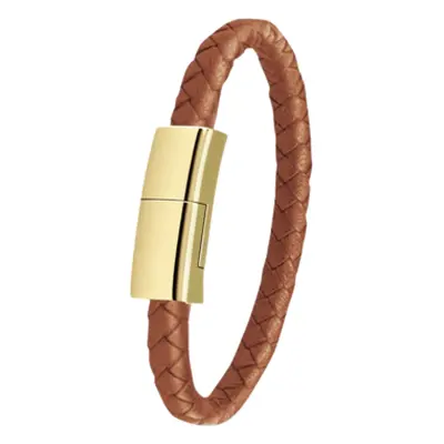 Leather bracelet with iPhone Charger - Brown