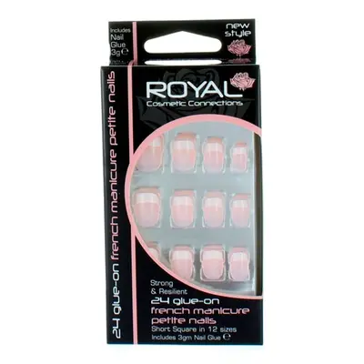 Royal Artificial Nails French Manicure 24 pcs (Petite)