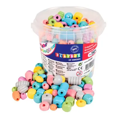 Playbox Pastel Wooden Beads - 150 Pcs