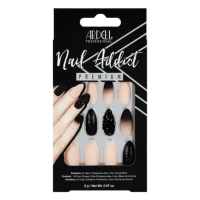 Ardell Nail Addict Black Stud & Pink Ombre Artificial Nails - 24 pcs