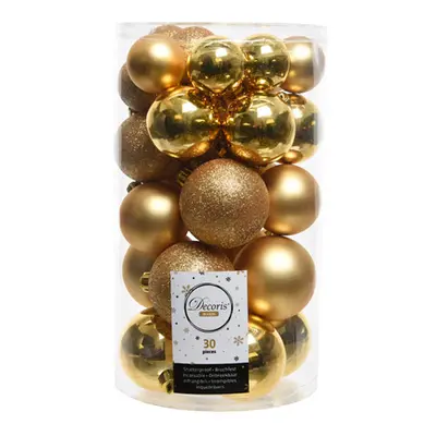 Decoris Season Gold Christmas Baubles Set - 30 PCS