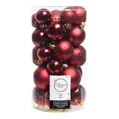 Decoris Season Christmas Red Christmas Baubles Set - 30 PCS