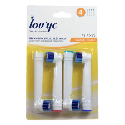 Lovyc Love Flexo Toothbrush heads to Electric Toothbrush Soft - 4 pcs