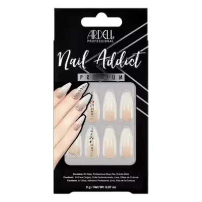 Ardell Nail Addict Nude Light Crystal Artificial Nails - 24 pcs