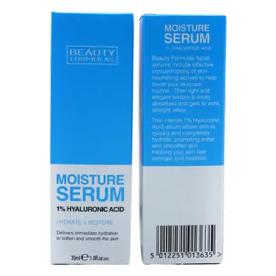 Beauty Formulas Moisturising 1% Hyaluronic Acid Facial serum - 30ml