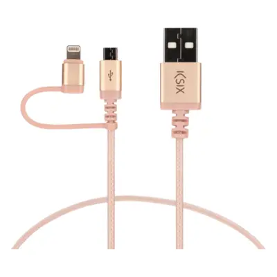 KSIX USB-A to Lightning + Micro USB - 1m