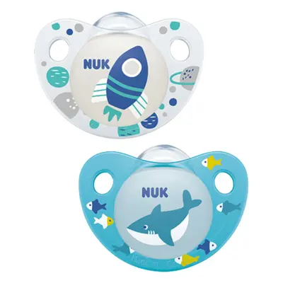 NUK Trendline Pacifier Blue/Transparent 0-6 month - 2 pcs