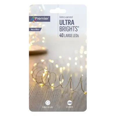 Premier 40 LED Batteridrevet Fairy Lights - 3.9 Meters