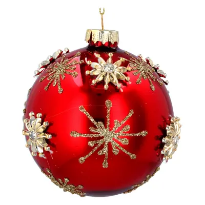 Gisela Graham Glas Christmas Bauble w. Stars