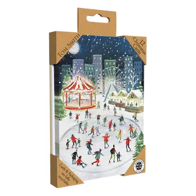 Tom Smith Luxury Christmas Cards Skating Rink - 12 pcs