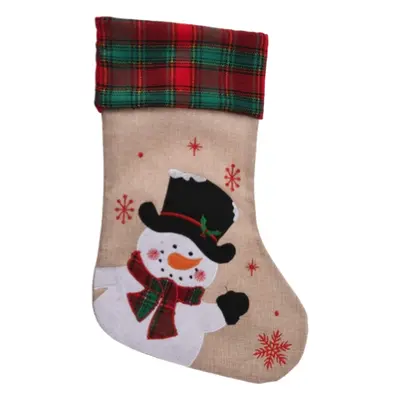 Holly Jolly Christmas Stocking w. Snowman - 42cm